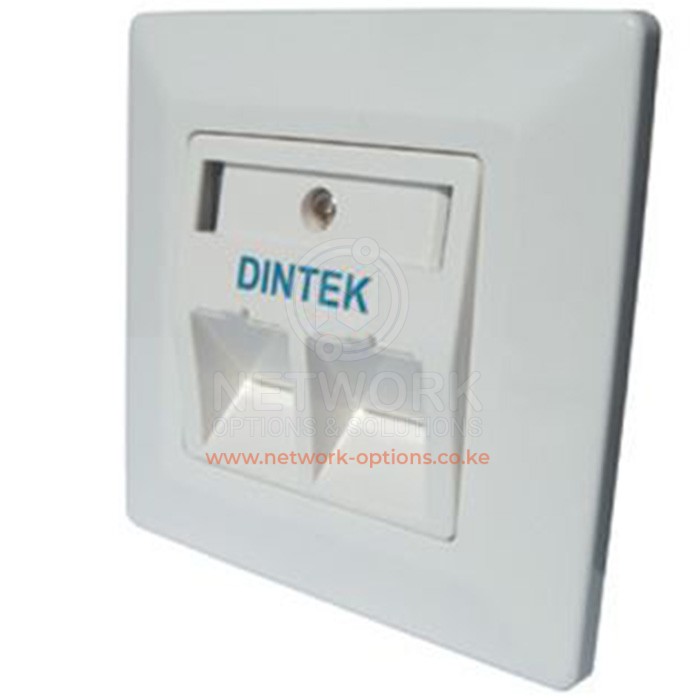 DINTEK 2 Port UK Style Angled Wall Plate